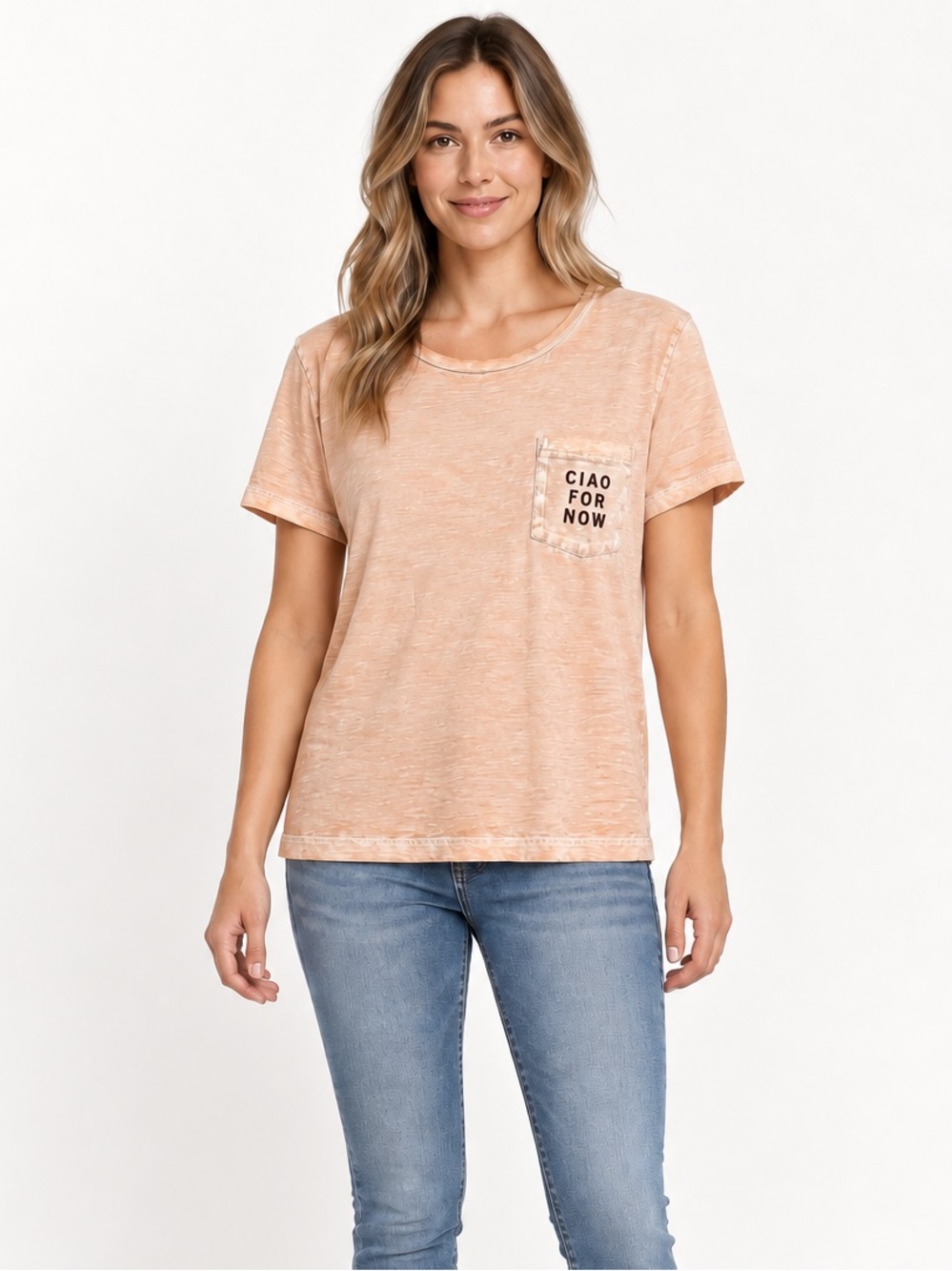PINK Victoria's Secret Distressed Top that says “Ciao For Now”